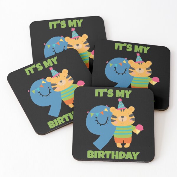 Item preview, It's My 9th Birthday, Happy 9th Birthday, Happy ninth Birthday Design for boys and girls designed and sold by marosharaf.