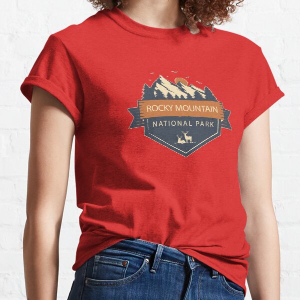 Rocky Mountains National Park Retro Mountain Sticker Classic T-Shirt