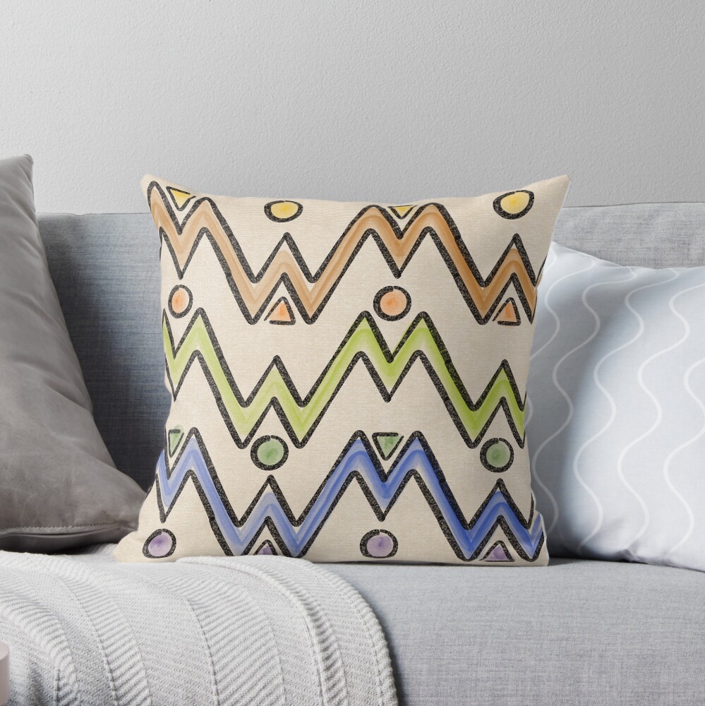 Native Glyphs Throw Pillow