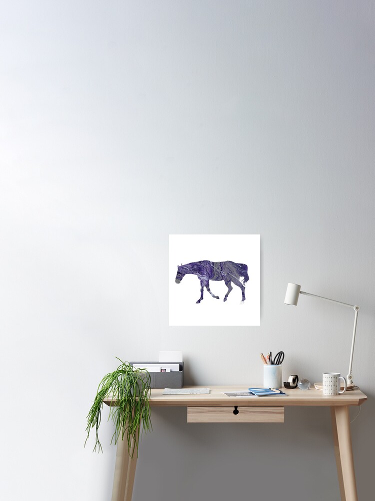 Purple Grey Marble Walking Thoroughbred 1 Poster By