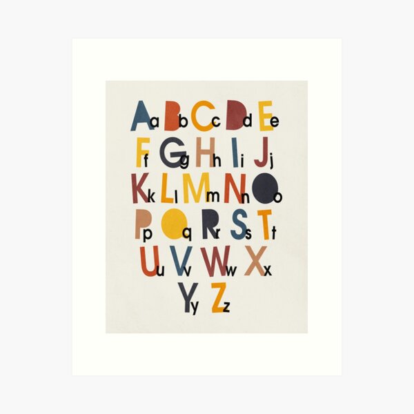 Item preview, Alphabet, Abstract, Mid century modern kids wall art, Nursery room designed and sold by juliaemelian.