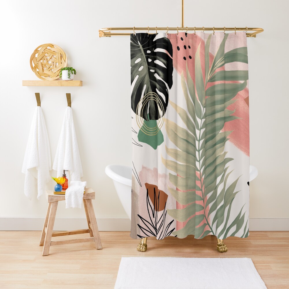 "Palm Leaf Summer Glam 1 tropical decor art " Shower Curtain by