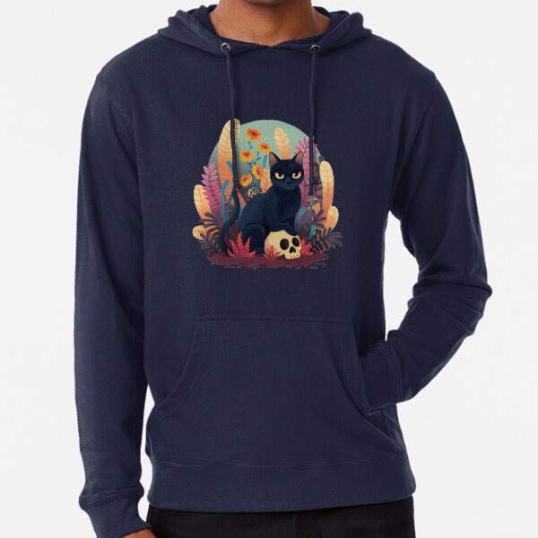 Gatito calavera Sudadera ligera con capucha