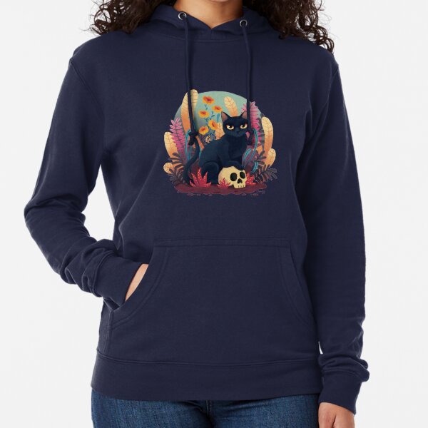 Skull kitty Lightweight Hoodie