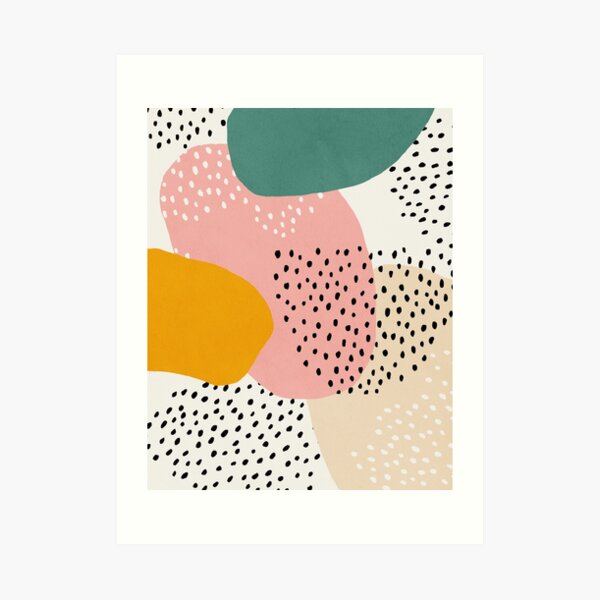 Abstract, Mid century modern kids wall art, Nursery room Art Print