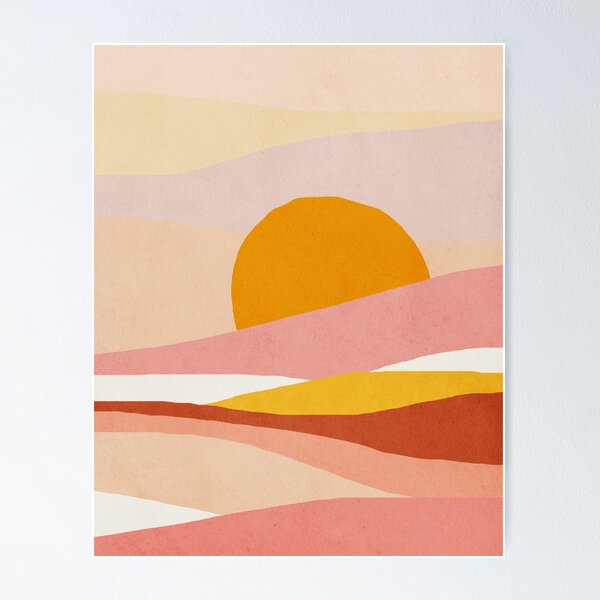 Item preview, Abstract, Landscape, Sun, Mid century modern kids wall art, Nursery room designed and sold by juliaemelian.