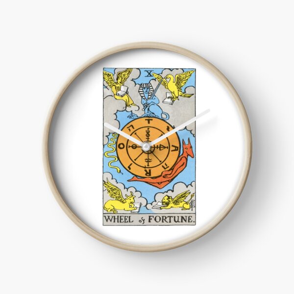 Vista previa del artículo con la obra «Imagen del tarot del jinete Waite Smith "Rueda de la fortuna"», diseñado y vendido por TheTarotShop.