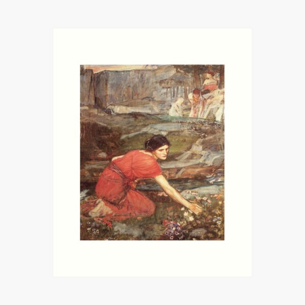 Item preview, Maidens picking Flowers by a Stream (1911) By J W Waterhouse designed and sold by knightsydesign.