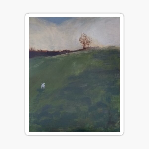 Misty Morning Walk - original painting by Katherine Clarke Sticker
