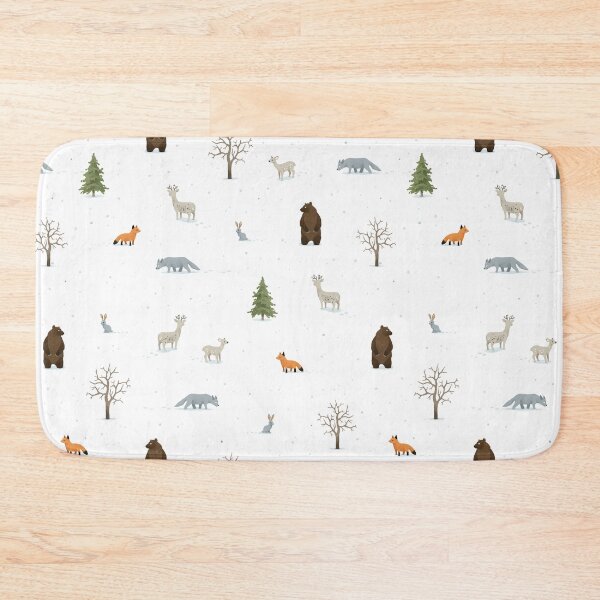 Item preview, Winter Forest Animals Pattern designed and sold by freeminds.