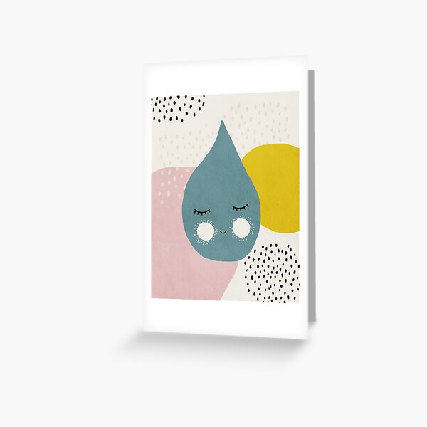 Drop, Abstract, Mid century modern kids wall art, Nursery room Greeting Card
