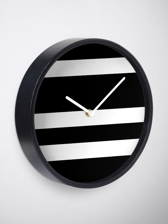 Alternate view of Black and white modern stripe pattern Clock