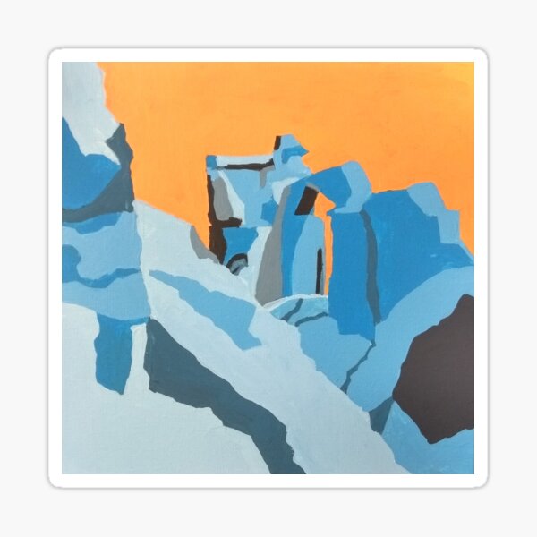 Mow Cop in colour - original painting by Katherine Clarke Sticker