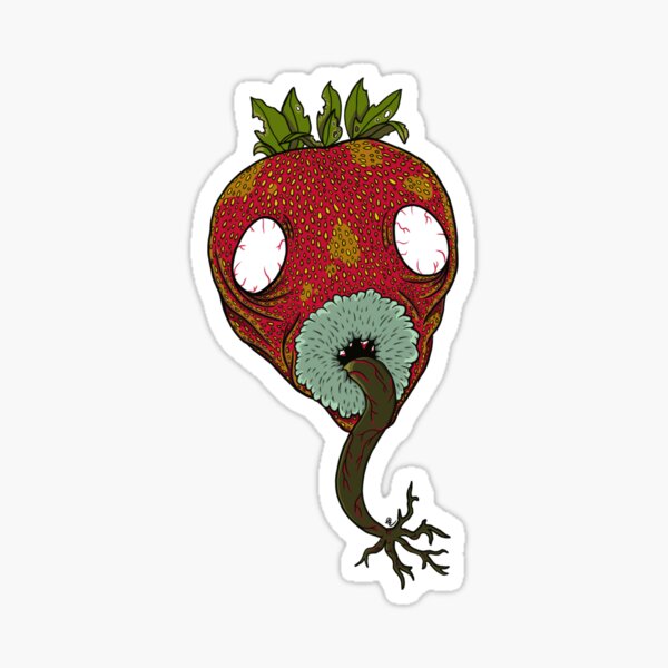 "Zombie Strawberry" Sticker by YellaDogDesigns Redbubble