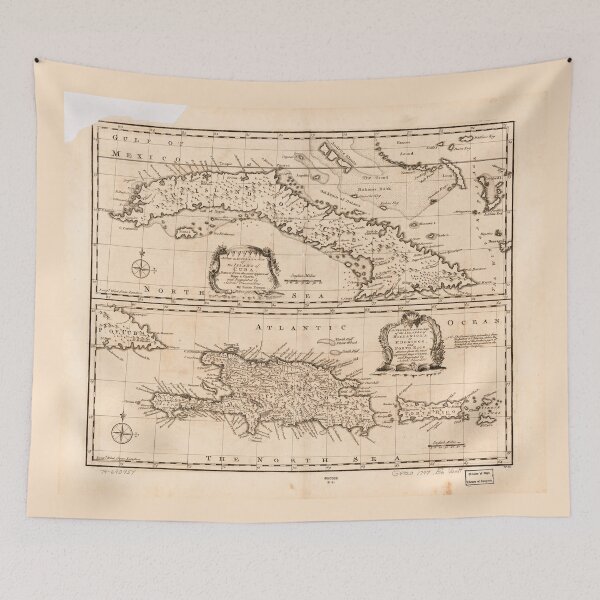 Item preview, Map of Cuba & Puerto Rico (1747) designed and sold by allhistory.