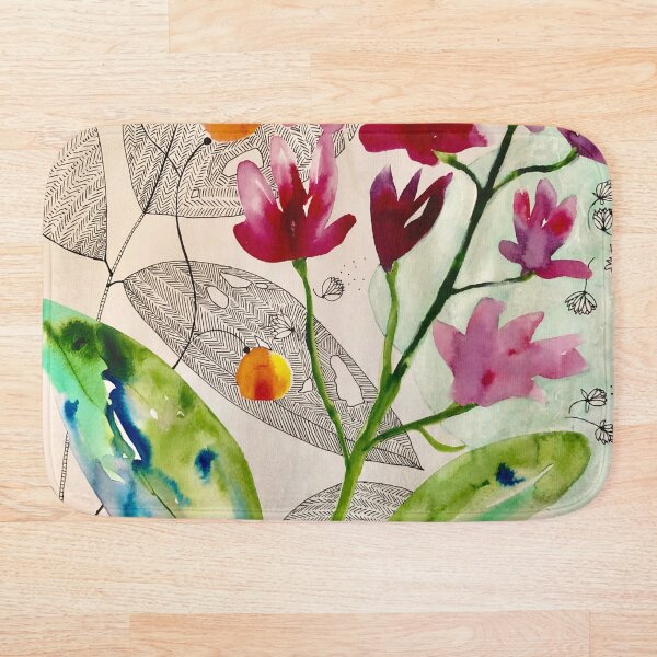 botanical composition Bath Mat