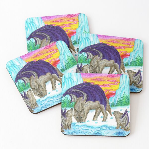 Item preview, Wolf with wings and cubs designed and sold by Melanie Jeyakkumar.