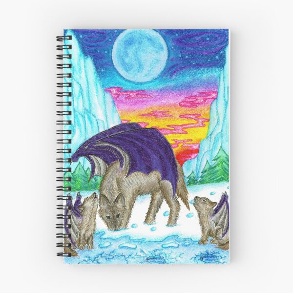 Item preview, Wolf with wings and cubs designed and sold by Melanie Jeyakkumar.