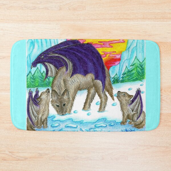 Item preview, Wolf with wings and cubs designed and sold by Melanie Jeyakkumar.