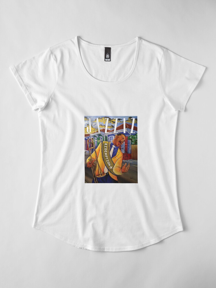 Alternate view of JAZZIZ “Redemption” Premium Scoop T-Shirt