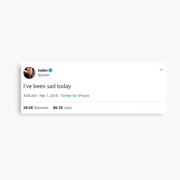 Jaden Sad Tweet Canvas Print By Krnth Redbubble