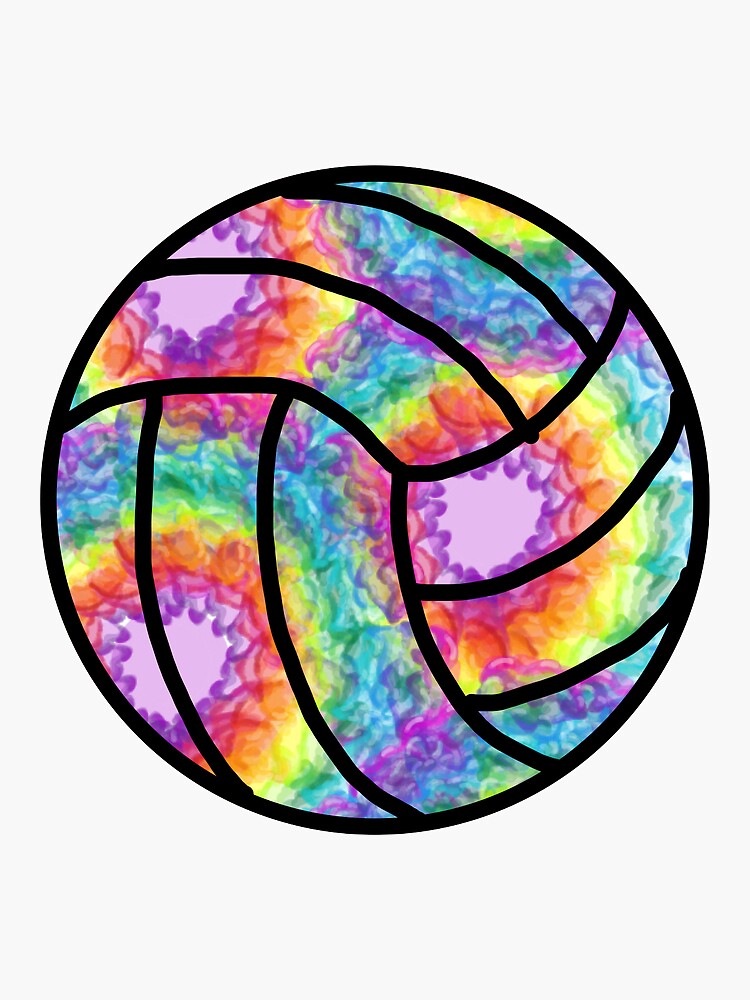"Tie dye volleyball" Sticker by vbtruth11 Redbubble