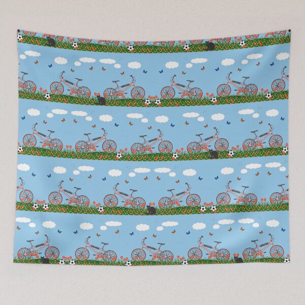 Item preview, Pink bicycles pattern designed and sold by Gaspar Avila.