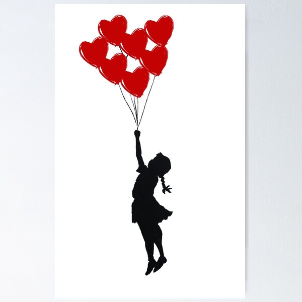 Item preview, Girl With Heart Balloons designed and sold by Ulysse Pixel.