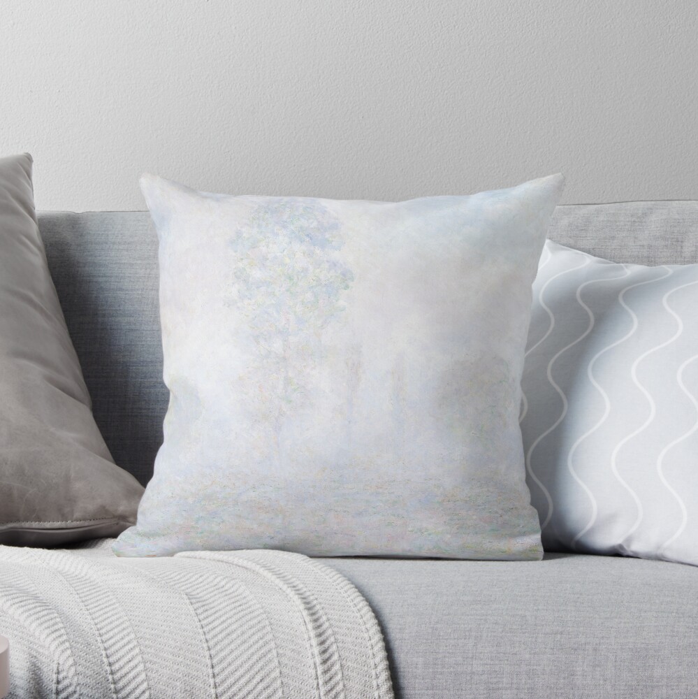 Morning Haze by Claude Monet Throw Pillow