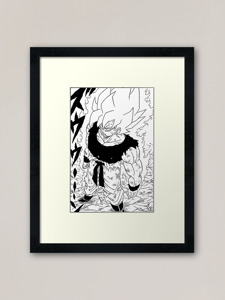 Split SSJ God Goku Painting, Framed Art Poster
