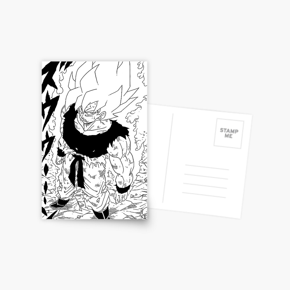 Goku - Blue Hair Super Saiyan Postcard for Sale by animelovah