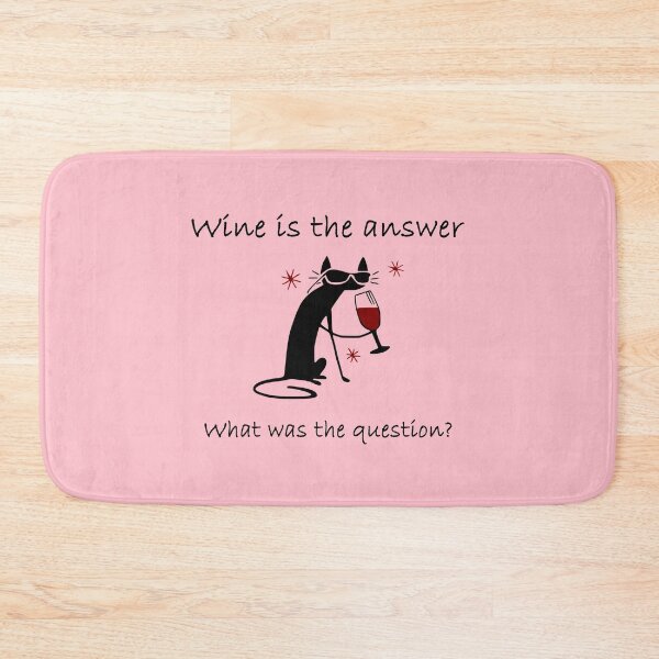Item preview, Wine is the Answer - What Was The Question? Drunk Cat design designed and sold by webdango.