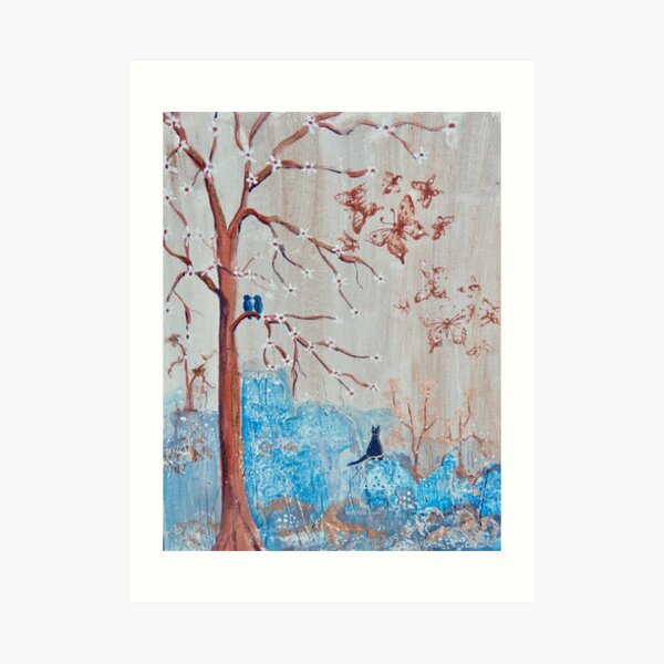Birds in the Blossom Tree Art Print