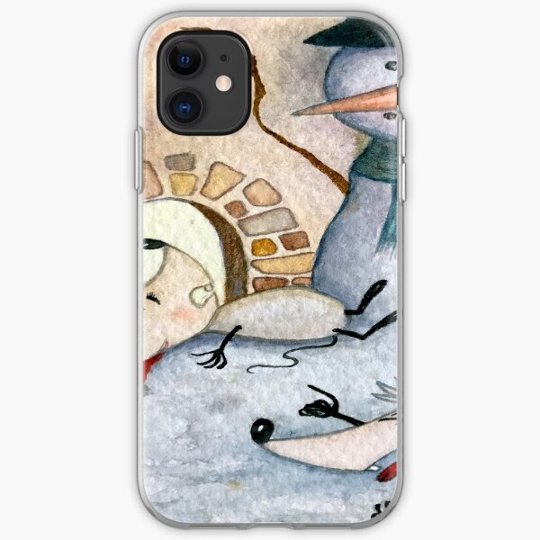 "Muñeco de nieve", Feliz Navidad Funda blanda para iPhone