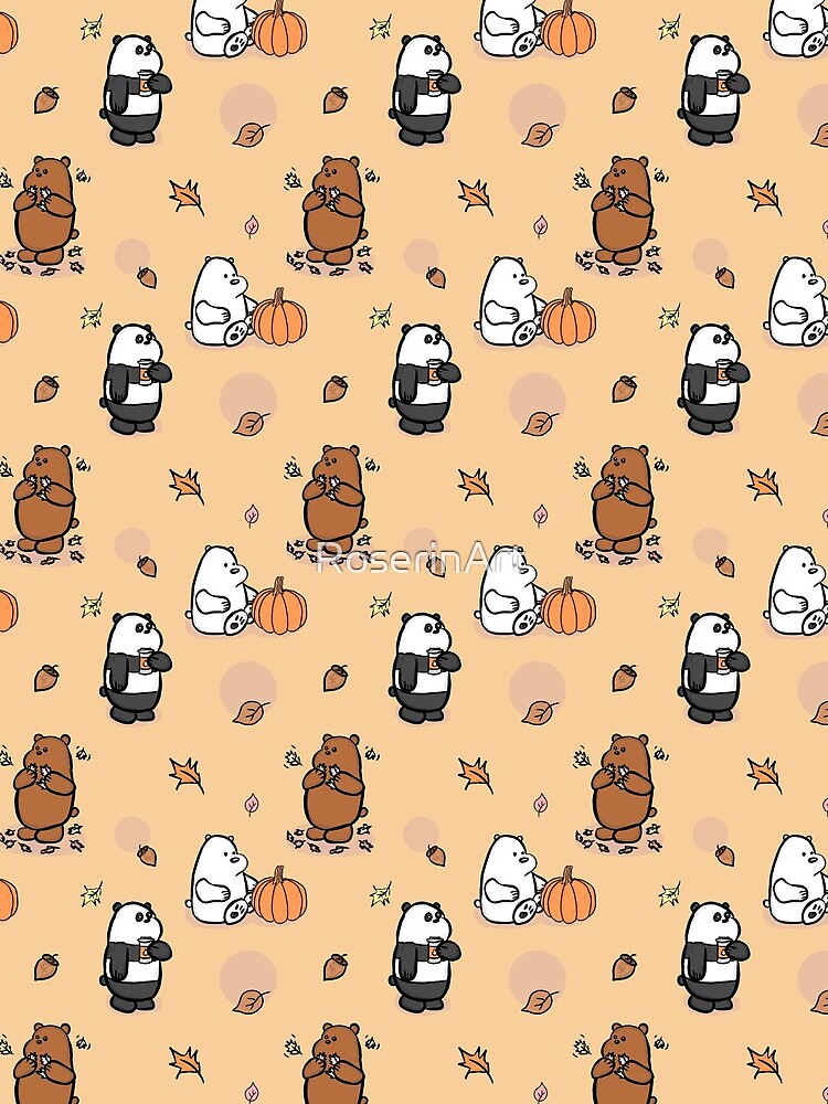 We Bare Bears Autumn Pattern by RoserinArt