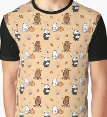 We Bare Bears Autumn Pattern Graphic T-Shirt