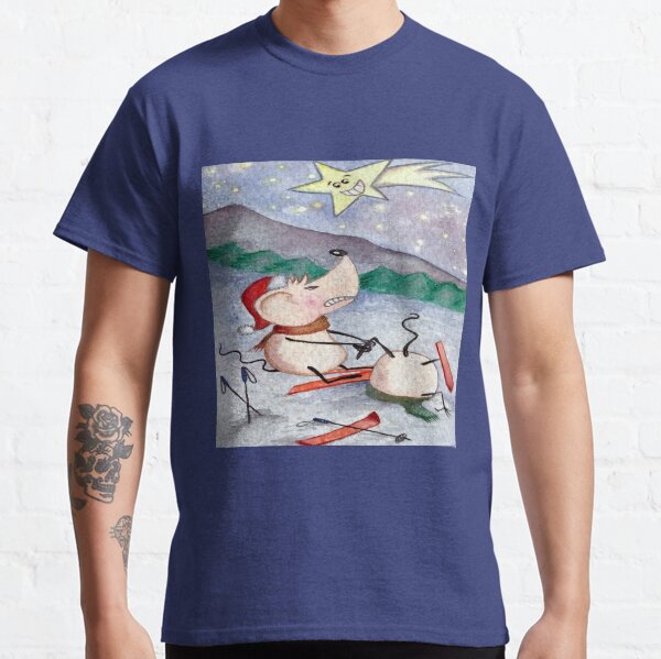 "Esquiando", Feliz Navidad Camiseta clásica