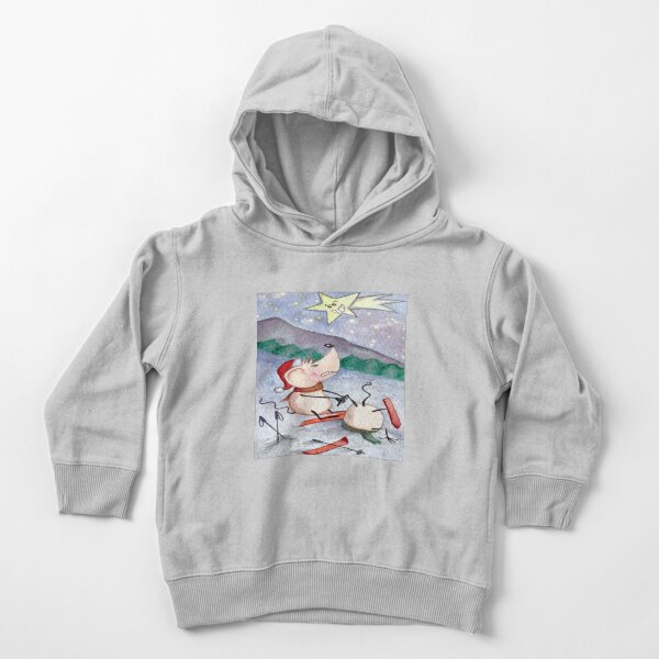 "Esquiando", Feliz Navidad Sudadera con capucha para bebé