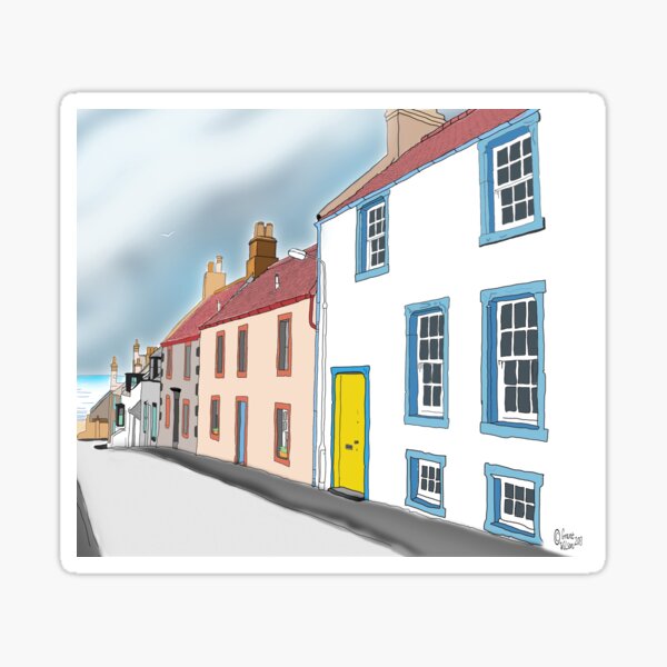 Item preview, Elie: School Wynd. Line Drawing of Street in Fife, Scotland. designed and sold by Grant Wilson.