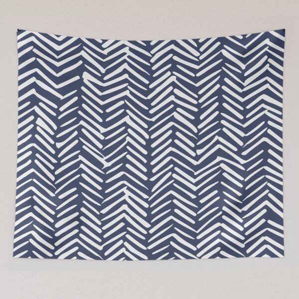Item preview, Boho Herringbone Pattern, Navy Blue and White designed and sold by meggydesigns.
