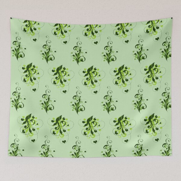 Item preview, Hearts with Flourish in Green on Green designed and sold by Darcy777.