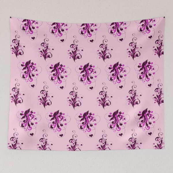 Item preview, Hearts with Flourish in Pink on Pink designed and sold by Darcy777.