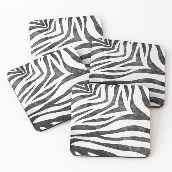 Artikelvorschau, Fotografisches Bild eines realistischen Zebradrucks in Schwarzweiß entworfen und verkauft von CrazyCraftLady.