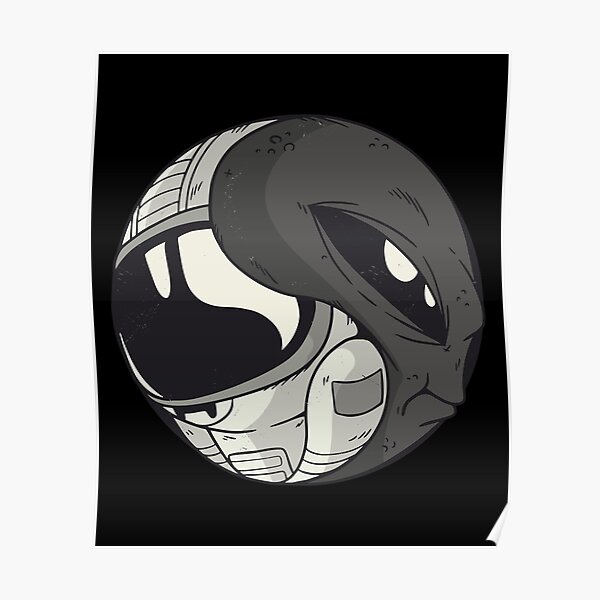 "Alien / Astronaut Ying & Yang" Poster by ritshi | Redbubble