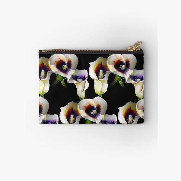 Item preview, Arum Calla Lilies Pattern in Watercolor on Black Background  designed and sold by Nisuris.