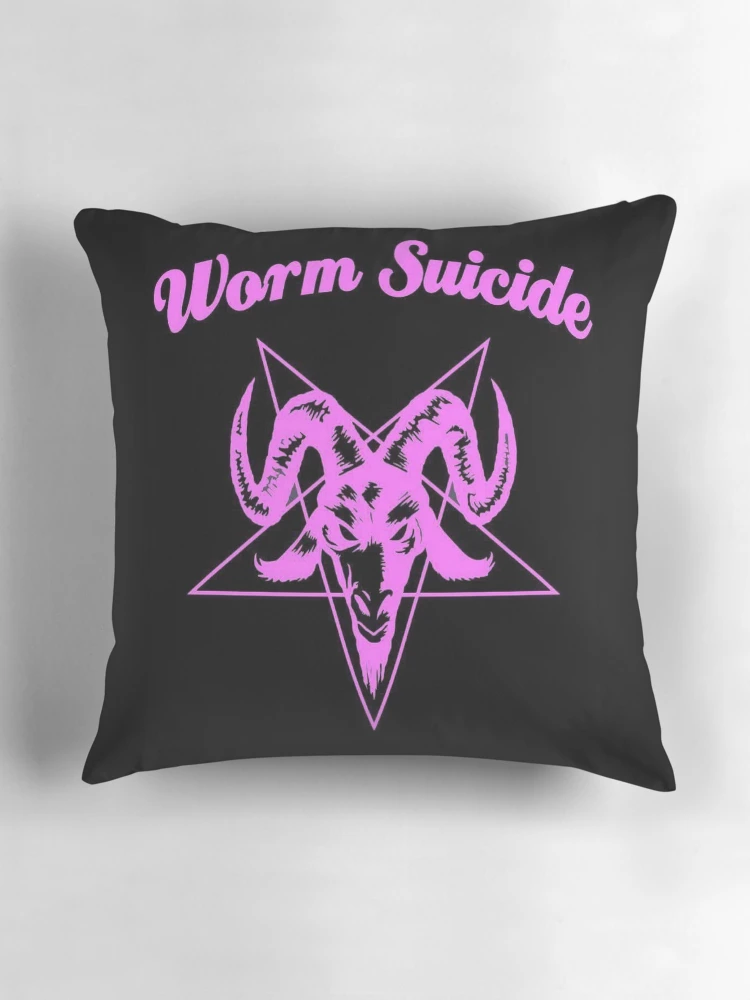 Thumbnail 3 of 4, Pillow, Pink Devil designed and sold by wormsuicide.