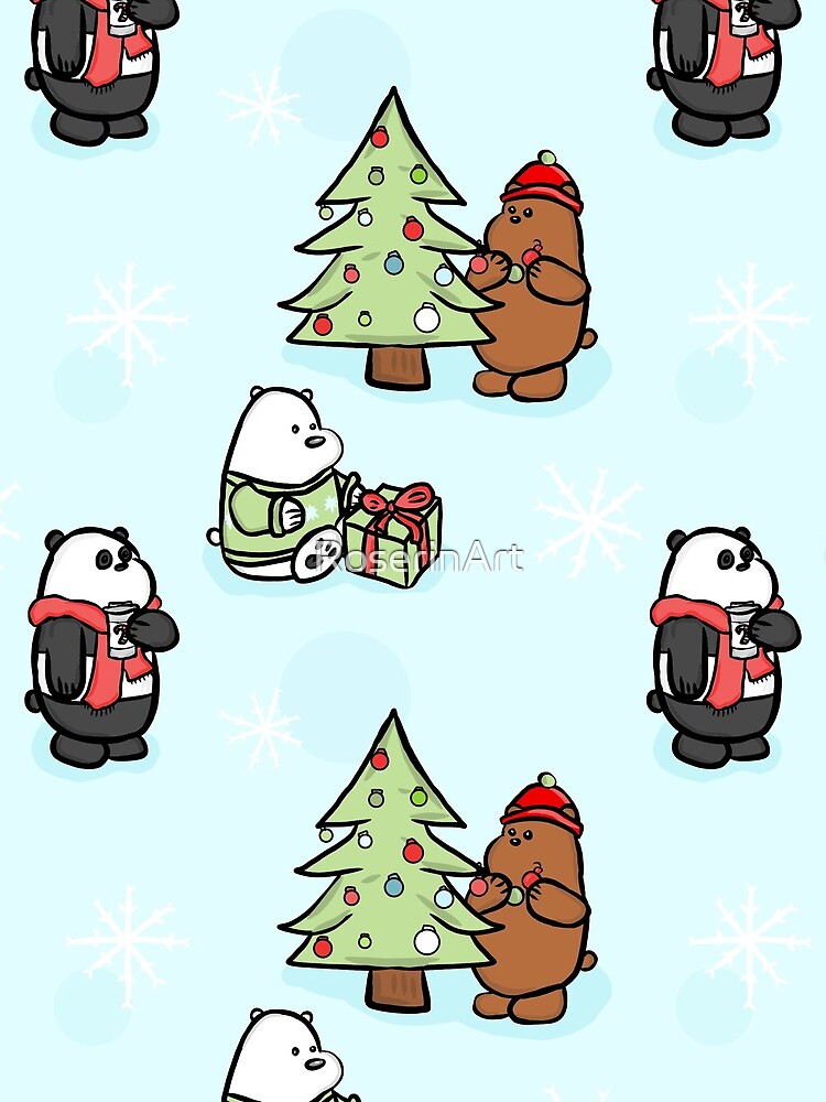 We Bare Bears Christmas Pattern by RoserinArt