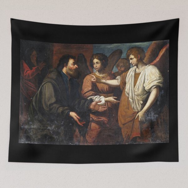 Item preview, Anonymous - Abraham and the Angel - 17th Century - Oil on Canvas designed and sold by CrankyOldDude.