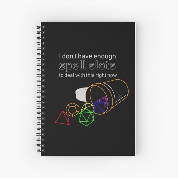Spell Slots - Chronic Illness (Version 2) with white text Spiral Notebook