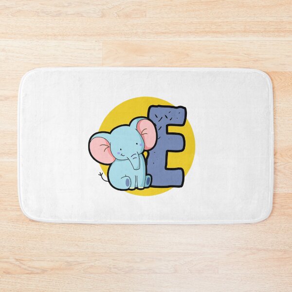 Artikelvorschau, Alphabet Buchstabe E Niedlicher Baby Blauer Elefant entworfen und verkauft von kidsmonogram.